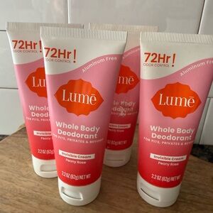 Lumê Whole Body Deodorant Invisible Cream — Peony Rose set 4